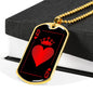 Queen Of Hearts Dog Tag Stainless Steel or 18k Gold 24" Chain-Express Your Love Gifts