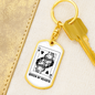 Queen Of Hearts Gambler Dark Keychain Stainless Steel or 18k Gold Dog Tag Keyring-Express Your Love Gifts
