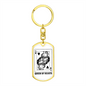 Queen Of Hearts Gambler Dark Keychain Stainless Steel or 18k Gold Dog Tag Keyring-Express Your Love Gifts