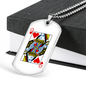 Queen of Hearts Gambler Necklace Stainless Steel or 18k Gold Dog Tag 24" Chain-Express Your Love Gifts