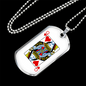 Queen of Hearts Gambler Necklace Stainless Steel or 18k Gold Dog Tag 24" Chain-Express Your Love Gifts