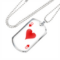Queen of Hearts Gambler Plain Necklace Stainless Steel or 18k Gold Dog Tag 24" Chain-Express Your Love Gifts