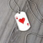 Queen of Hearts Gambler Plain Necklace Stainless Steel or 18k Gold Dog Tag 24" Chain-Express Your Love Gifts