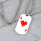 Queen of Hearts Gambler Plain Necklace Stainless Steel or 18k Gold Dog Tag 24" Chain-Express Your Love Gifts