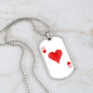 Queen of Hearts Gambler Plain Necklace Stainless Steel or 18k Gold Dog Tag 24" Chain-Express Your Love Gifts