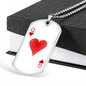 Queen of Hearts Gambler Plain Necklace Stainless Steel or 18k Gold Dog Tag 24" Chain-Express Your Love Gifts