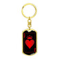 Queen Of Hearts Keychain Dog Tag Stainless Steel or 18k Gold-Express Your Love Gifts