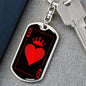 Queen Of Hearts Keychain Dog Tag Stainless Steel or 18k Gold-Express Your Love Gifts