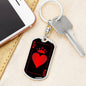 Queen Of Hearts Keychain Dog Tag Stainless Steel or 18k Gold-Express Your Love Gifts