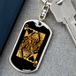 Queen of Hearts Keychain Stainless Steel or 18k Gold Dog Tag Keyring-Express Your Love Gifts