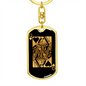 Queen of Hearts Keychain Stainless Steel or 18k Gold Dog Tag Keyring-Express Your Love Gifts