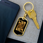 Queen of Hearts Keychain Stainless Steel or 18k Gold Dog Tag Keyring-Express Your Love Gifts