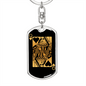 Queen of Hearts Keychain Stainless Steel or 18k Gold Dog Tag Keyring-Express Your Love Gifts