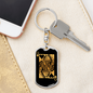 Queen of Hearts Keychain Stainless Steel or 18k Gold Dog Tag Keyring-Express Your Love Gifts