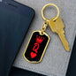 Queen Of Hearts Q Keychain Dog Tag Stainless Steel or 18k Gold-Express Your Love Gifts