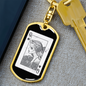 Queen of Spade Gambler Keychain Stainless Steel or 18k Gold Dog Tag Keyring-Express Your Love Gifts