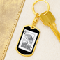 Queen of Spade Gambler Keychain Stainless Steel or 18k Gold Dog Tag Keyring-Express Your Love Gifts
