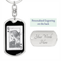 Queen of Spade Gambler Keychain Stainless Steel or 18k Gold Dog Tag Keyring-Express Your Love Gifts