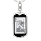 Queen of Spade Gambler Keychain Stainless Steel or 18k Gold Dog Tag Keyring-Express Your Love Gifts