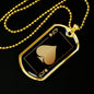 Queen Of Spades Dog Tag Stainless Steel or 18k Gold 24" Chain-Express Your Love Gifts
