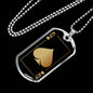 Queen Of Spades Dog Tag Stainless Steel or 18k Gold 24" Chain-Express Your Love Gifts