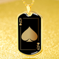 Queen Of Spades Dog Tag Stainless Steel or 18k Gold 24" Chain-Express Your Love Gifts
