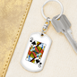 Queen of Spades Gambler Keychain Stainless Steel or 18k Gold Dog Tag Keyring-Express Your Love Gifts