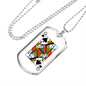 Queen of Spades Gambler Necklace Stainless Steel or 18k Gold Dog Tag 24" Chain-Express Your Love Gifts