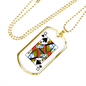 Queen of Spades Gambler Necklace Stainless Steel or 18k Gold Dog Tag 24" Chain-Express Your Love Gifts