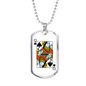 Queen of Spades Gambler Necklace Stainless Steel or 18k Gold Dog Tag 24" Chain-Express Your Love Gifts