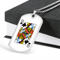 Queen of Spades Gambler Necklace Stainless Steel or 18k Gold Dog Tag 24" Chain-Express Your Love Gifts