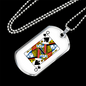Queen of Spades Gambler Necklace Stainless Steel or 18k Gold Dog Tag 24" Chain-Express Your Love Gifts