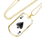 Queen of Spades Gambler Plain Necklace Stainless Steel or 18k Gold Dog Tag 24" Chain-Express Your Love Gifts