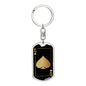 Queen Of Spades Keychain Dog Tag Stainless Steel or 18k Gold-Express Your Love Gifts