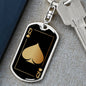 Queen Of Spades Keychain Dog Tag Stainless Steel or 18k Gold-Express Your Love Gifts