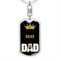 Raas Cat Dad King Keychain Stainless Steel or 18k Gold-Express Your Love Gifts