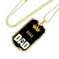 Raas Cat Dad Necklace Stainless Steel or 18k Gold Dog Tag 24" Chain-Express Your Love Gifts