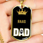 Raas Cat Dad Necklace Stainless Steel or 18k Gold Dog Tag 24" Chain-Express Your Love Gifts