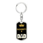 Ragamuffin Cat Dad King Keychain Stainless Steel or 18k Gold-Express Your Love Gifts