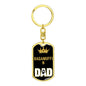 Ragamuffin Cat Dad King Keychain Stainless Steel or 18k Gold-Express Your Love Gifts