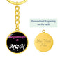 Ragamuffin Cat Mom Keychain Stainless Steel or 18k Gold Circle Pendant-Express Your Love Gifts
