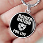 Raider For Life Circle Necklace Stainless Steel or 18k Gold 18-22"-Express Your Love Gifts