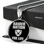 Raider For Life Circle Necklace Stainless Steel or 18k Gold 18-22"-Express Your Love Gifts