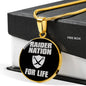 Raider For Life Circle Necklace Stainless Steel or 18k Gold 18-22"-Express Your Love Gifts
