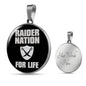 Raider For Life Circle Necklace Stainless Steel or 18k Gold 18-22"-Express Your Love Gifts