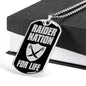 Raider For Life Necklace Dog Tag Stainless Steel or 18k Gold 24" Chain-Express Your Love Gifts