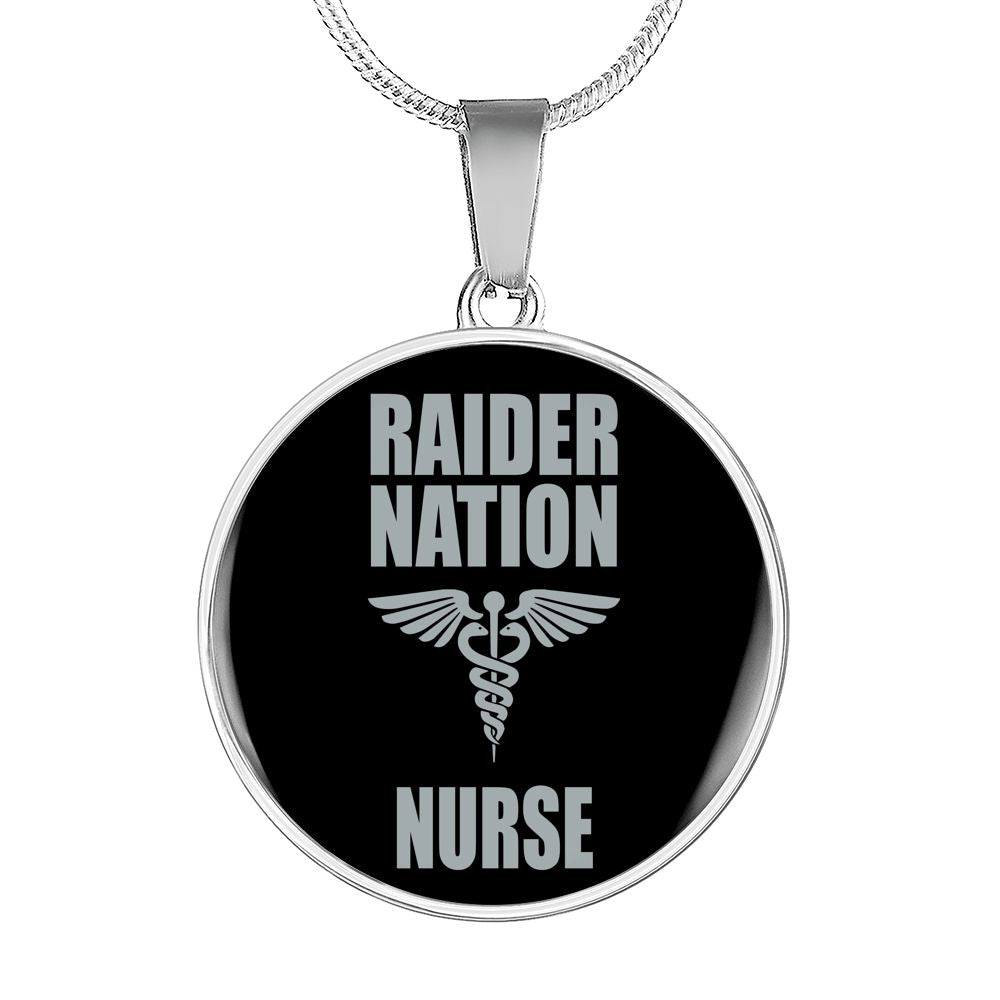 Raider Nurse Circle Necklace Stainless Steel or 18k Gold 18-22"-Express Your Love Gifts