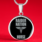 Raider Nurse Circle Necklace Stainless Steel or 18k Gold 18-22"-Express Your Love Gifts