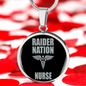 Raider Nurse Circle Necklace Stainless Steel or 18k Gold 18-22"-Express Your Love Gifts