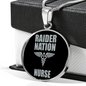 Raider Nurse Circle Necklace Stainless Steel or 18k Gold 18-22"-Express Your Love Gifts